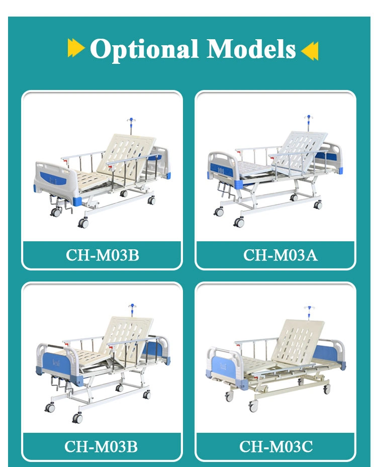 Good Quality 3 Crank Hospital Bed with Composite Headboard Big Stock