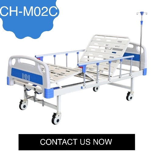 [CH-M02B] Manual Two Cranks Two Functions Adjustable Medical Hospital Bed on Casters for Patients as Hospital Furuniture