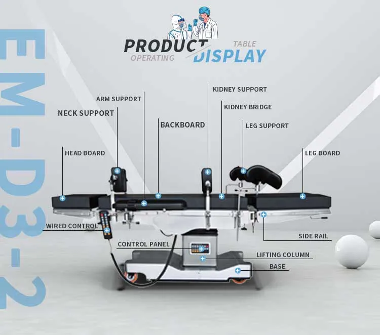 Factory Supply High-End Electric Hydraulic Operating Table with C-Arm Adjustable Electric Surgical Table for Hospital Use