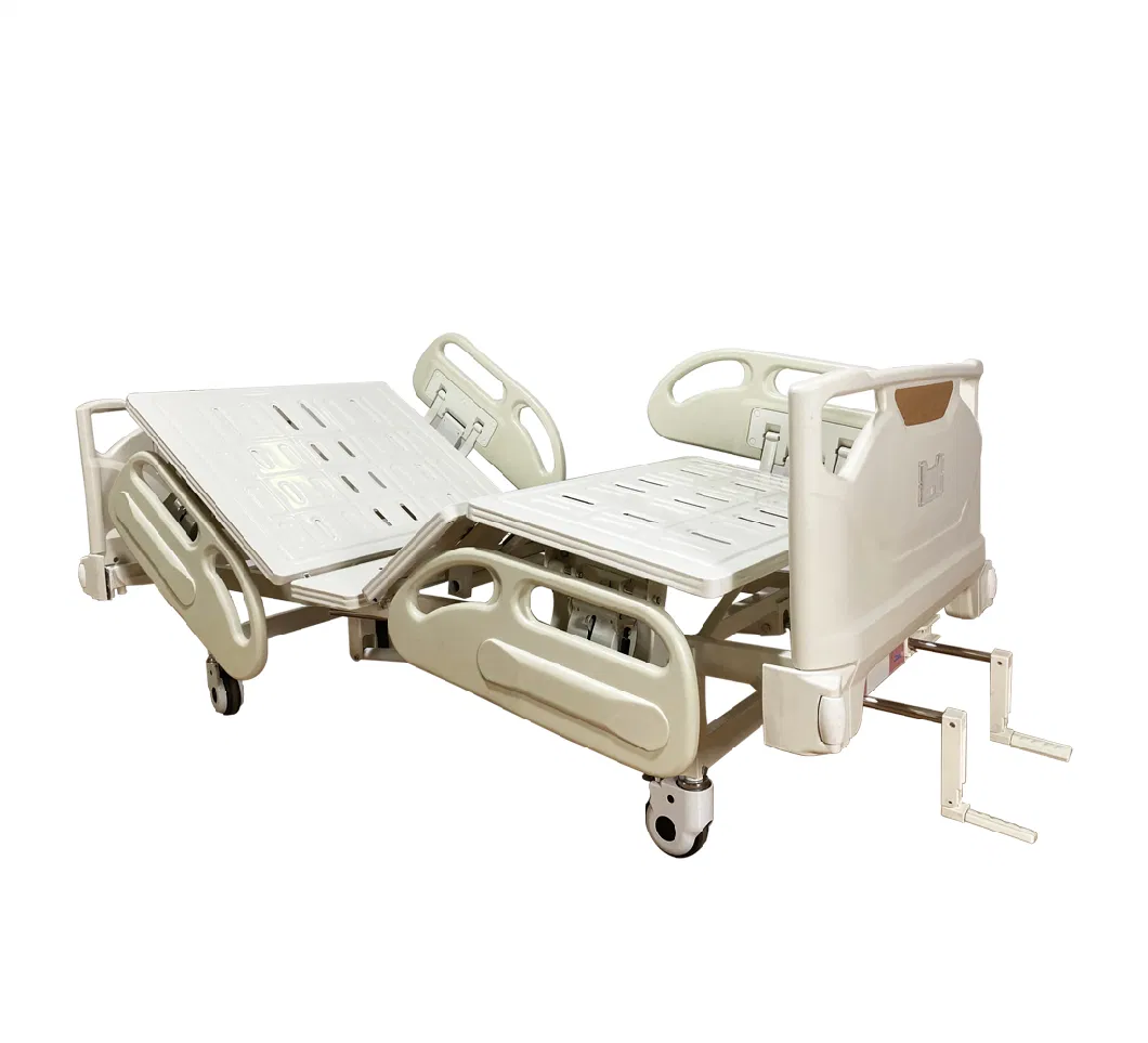 2 Shake Medical Bed/Manual Two Crank Hospital Patient Bed/ Nursing Care Bed for Sale