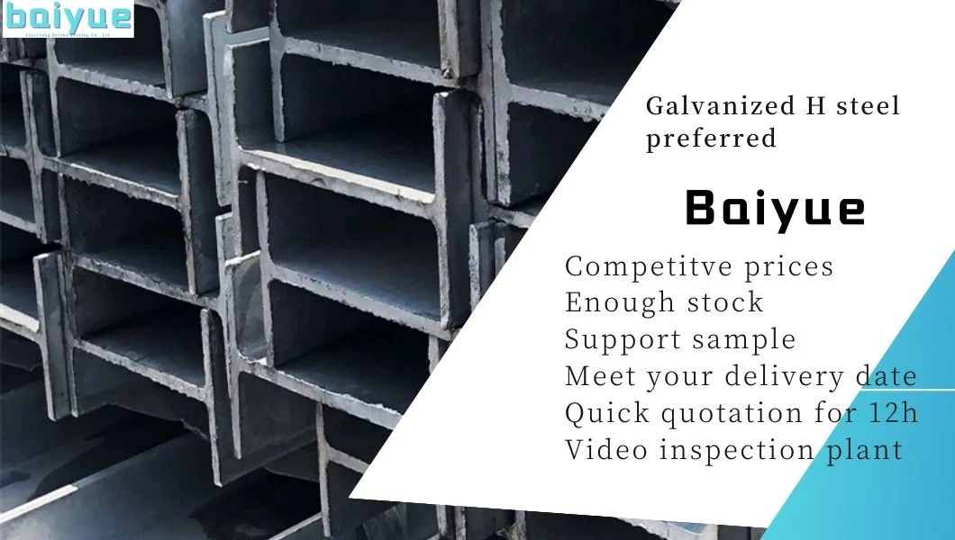 Gi En 10025-2 Galvanized H-Beam Steel I Beam Steel Structural Steel Top Beam Ss400 ASTM A36 H Section Hot Rolled Iron Carbon Mild Black Galvanized Steel H-Beam