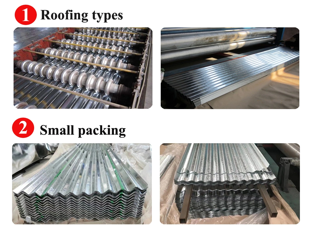 Gi Roofing Building Material Zinc Coated Galvanised Dx51d Dx56D G550 G350 Z275 Z180 Z120 G60 G90 Galvanized Metal Roof Panel Corrugated Steel Roofing Sheet