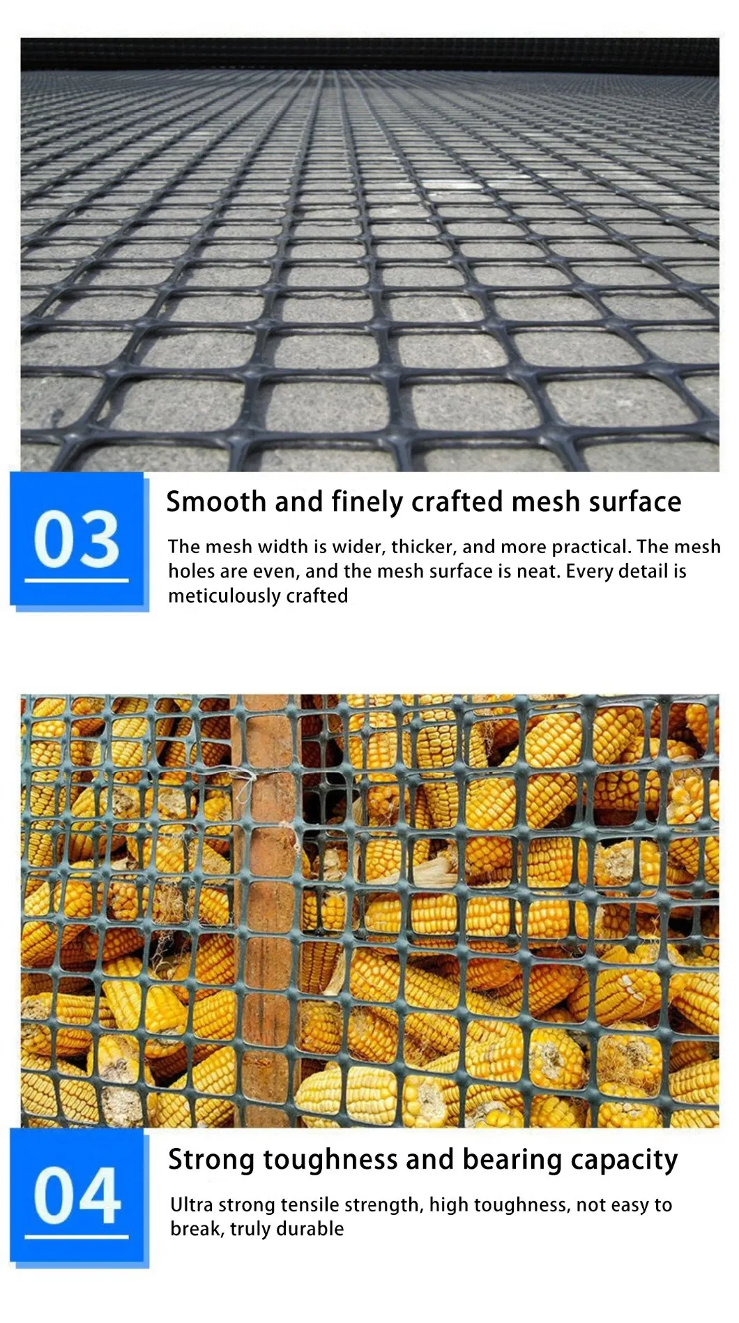 Biaxial Polypropylene Geogrid Fence Mining Reinforcement PP Plastic Net Biaxial Geogrid Good Sale