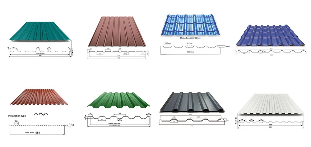 0.5mm Thickness Factory Supply Quality PPGI Prefab House Ral Color Coated Zinc Galvanized Corrugated Steel Sheets for Roofing Tile