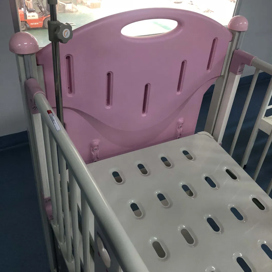 Hospital Medical Manual Nursing Children Infant Pediatric Bed with Guardrails