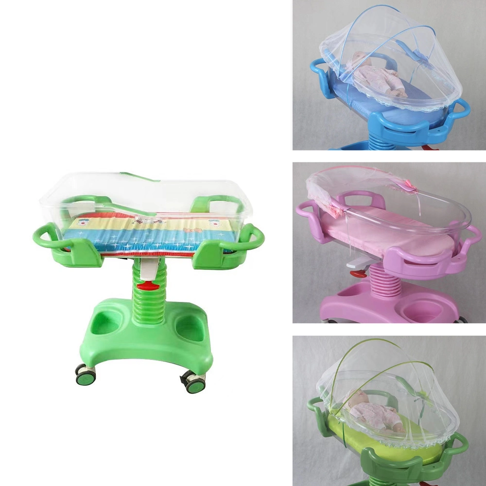 My-R035 Deluxe Baby Trolley Bed Movable High Adjustable Infant Bed for Hospital