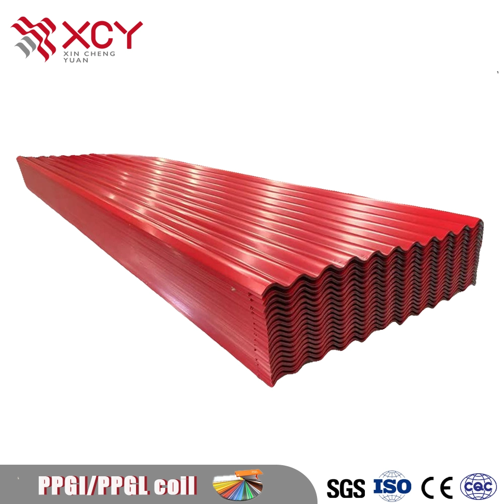 0.5mm Thickness Factory Supply Quality PPGI Prefab House Ral Color Coated Zinc Galvanized Corrugated Steel Sheets for Roofing Tile