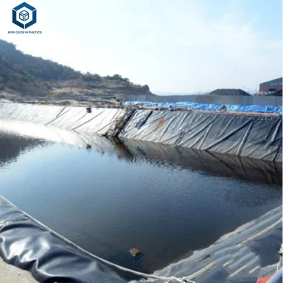 0,2 mm 0,5 mm 1,0 mm 1,5 mm 2mm 3mm de alto límite elástico impermeable negro HDPE LDPE EPDM geomembrana de PVC Precio de la membrana de la piscina del estanque para peces Embalse Camisa del vertedero