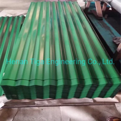 Rojo Verde Azul 665mm de acero con recubrimiento de color galvanizado ondulado de techo Prepainted techado de la hoja