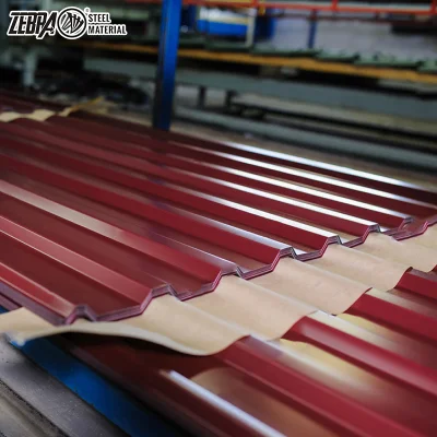Proporcionar directamente de fábrica de acero galvanizado prebarnizado hoja de techos de zinc / revestido de Color de la hoja de impermeabilización de cubiertas de acero corrugado