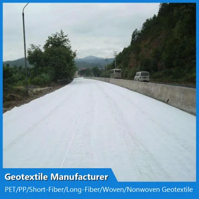 Muestra gratuita Blanco Negro 300g PP Fibra corta Geotextil no tejido Geofabric Soil Stabilization Road Beds que cubren el paño