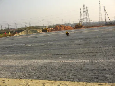 Warp-Knitting Biaxial Uniaxial poliéster reforzado compuesto Fibra de vidrio Geogrid