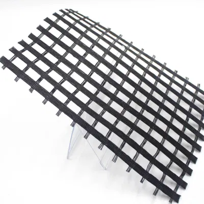 Warp-Knitting Biaxial Uniaxial poliéster reforzado compuesto Fibra de vidrio Geogrid