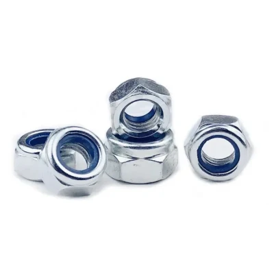 DIN982 White Zinc Plated Galvanized Hex Lock Nuts Nylon Locking Hex Nut