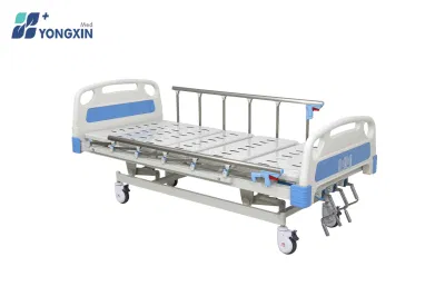 Yx-D-3 (A3) Cama de hospital manual de dos manivelas, cama médica de 2 sacudidas con colchón, cama de cuidados de enfermería en venta.