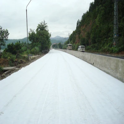 400g/M2 Blanco Negro Alta resistencia PP filamento sinuoso Geotextil no tejido Uso para el proyecto de túnel de vía férrea