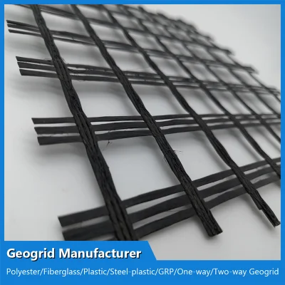 China Geogrid Fabricante Fibra de vidrio/poliéster Biaxial/PP Uniaxial/plástico/Minería/Acero-plástico Geogrid Fabricante de pendiente Protección