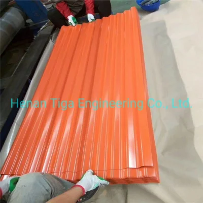 Rojo Verde Azul 665mm de acero con recubrimiento de color galvanizado ondulado de techo Prepainted techado de la hoja