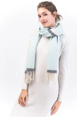 Fular de hiribón con tinte de hilo de cashmere 100% fresco