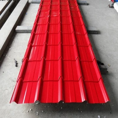 Chapa metálica de tejado de color barnizado de hierro galvanizado Precio Zinc aluminio Gi Hoja de acero corrugado para edificio de almacén