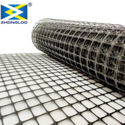 Suministro de fabricante de polietileno PP geomalla Biaxial Uniaxial para la base de la construcción de refuerzo de suelos