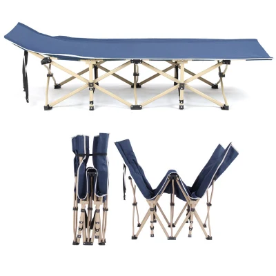 Venta caliente cama plegable portátil ligero estructura metálica plegable Cama de camping