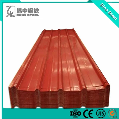 Hoja de revestimiento de chapa corrugada galvanizado PPGI Color RAL para construcción