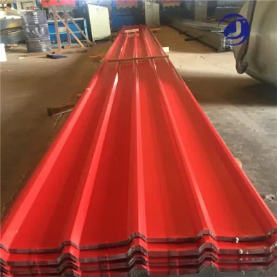 Chapa de techo de cartón corrugado PPGI Chapa de acero corrugado Hoja de techado Gi corrugado Galvanized Color Roofing Sheet