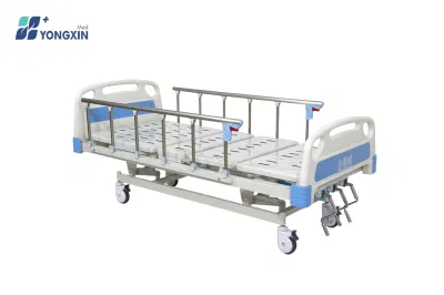 Yx-D-3 (A3) Cama de hospital manual de dos manivelas, cama médica de 2 sacudidas con colchón, cama de cuidados de enfermería en venta.