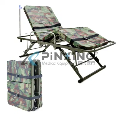 Cómoda cama de campo con altura e inclinación ajustables para pacientes