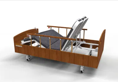 Multifunción cama de cuidados de atención domiciliaria eléctrica con 4 ruedas para pacientes encamados y el asilo de ancianos o de uso hospitalario