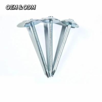 Mega Direct Factory Supply Galvanized Corrugated Sheet Nails Hot Sale Uñas de techo con cabeza de paraguas de mango trenzado