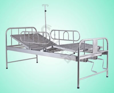La personalización básica Hospital de acero inoxidable Muebles de cama de cuidados médicos con gira (SLV-B4021S)