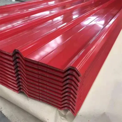 Chapa de techo de cartón corrugado PPGI Chapa de acero corrugado Hoja de techado Gi corrugado Galvanized Color Roofing Sheet