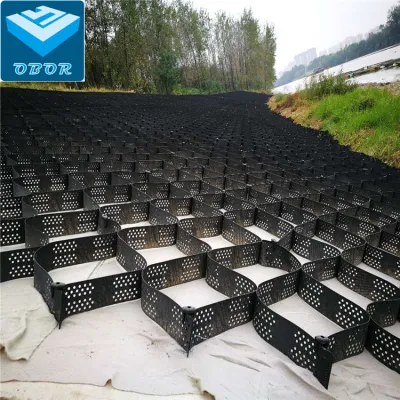 HDPE suave / Texturizada Geocell perforado con certificado CE grava Grids extendedora Fabricante directamente Precio de suministro HDPE Geocell GeoWeb