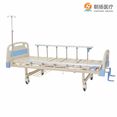 Dos camas de hospital para pacientes de clínica médica con manivela manual. Precio de la cama de hospital.