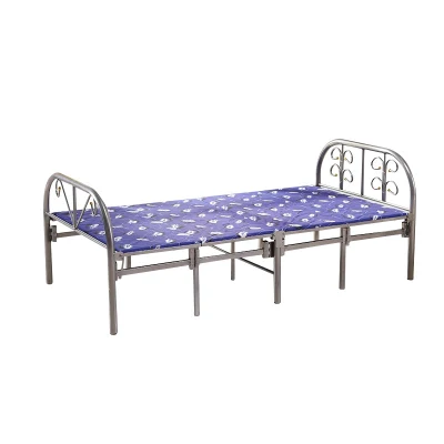 Casa Dormitorios Mobiliario Comercial Precio barato portátil Single Metal plegable Cama para el Hospital de trabajadores