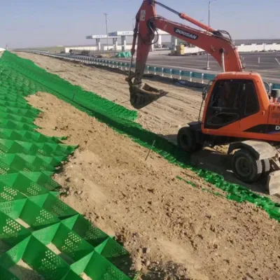 Lámina de plástico de HDPE texturizada/perforada Geowell para protección de refuerzo de las pendientes del canal