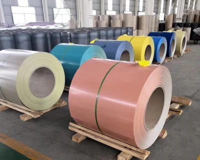 China Proveedor de materiales de construcción AISI Norma ASTM Blanco Rojo Azul Gris Orl de acuerdo con RAL Color 1200mm ancho Color rollo PPGI para la venta