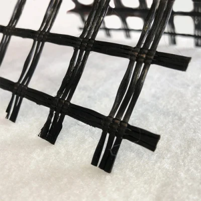 Alto Límite Elástico de poliéster recubierto de PVC de geomalla Biaxial/Geomalla /Pet de geomalla muro de retención/refuerzo de geomalla de refuerzo para el suelo del proyecto de minería de datos
