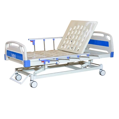 Hospital Médico de lujo mobiliario plegable ajustable Función 5 cama ortopédica de enfermería manual del paciente cama de hospital (UL-22MD37).