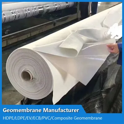 200g-0,4mm-200g Geomembrana compuesta con dos capas Geotextil una capa Geomembrana Para estanques de peces/estanques de camarones/Lagos artificiales/embalses