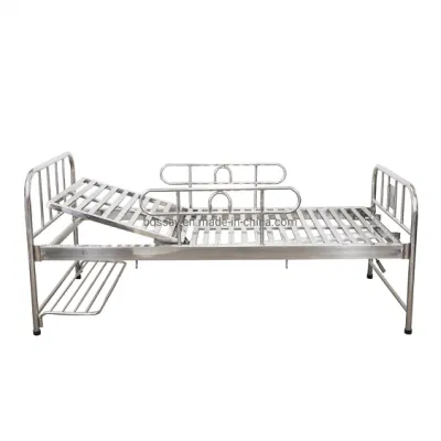 La fábrica de equipos médicos de acero inoxidable una posición de la función eléctrica de 1 cama de hospital de la ICU plegable con ruedas fabricantes
