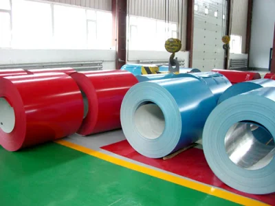 China Proveedor de materiales de construcción AISI Norma ASTM Blanco Rojo Azul Gris Orl de acuerdo con RAL Color 1200mm ancho Color rollo PPGI para la venta