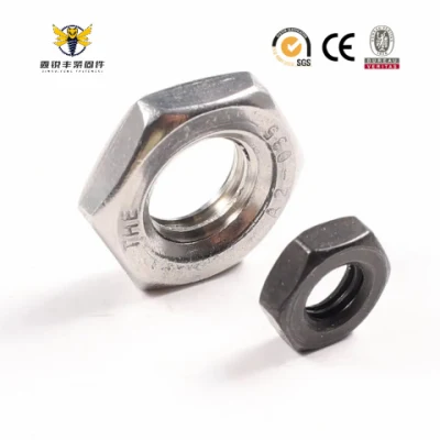 Tornillos de fijación Acero inoxidable Acero al carbono Acero galvanizado Zinc tuerca hexagonal 934 DIN 10,9 tuerca hexagonal de acero al carbono