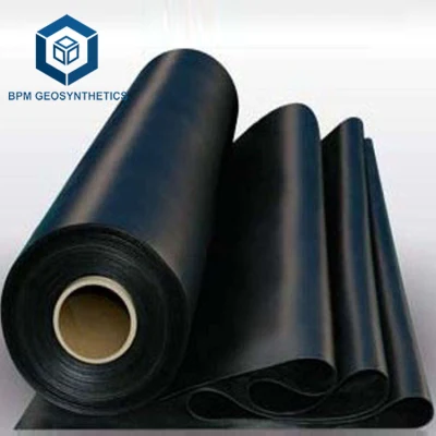 0,2 mm/0,5 mm/1,0 mm/2,0 mm hoja de plástico negro camisa CE/ASTM Viring Geomembrana HDPE de impermeabilización para la Agricultura/DAM/relleno/Lago/Biogás/Proyecto de acuicultura