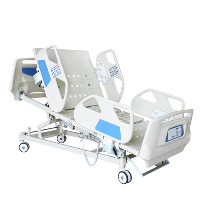 Hot Sale Electric 5 funciones ICU PP Barandilla Mute de lujo Castor Medical Furniture Electric Hospital Bed