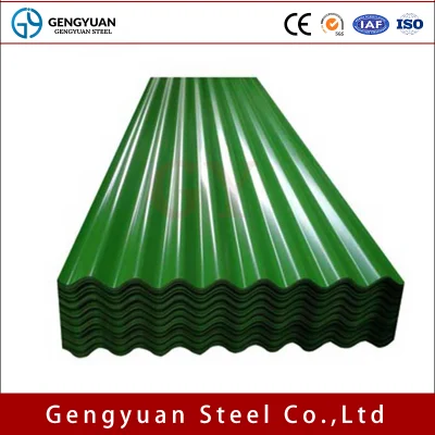 China Shandong fábrica de 0,3 mm 0,4 mm Material de construcción PPGI revestido de color acero prebarnizado Precio de la hoja de techo de metal galvanizado Gi Hoja de Techos de hoja corrugado