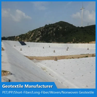 Muestra gratuita Blanco Negro 300g PP Fibra corta Geotextil no tejido Geofabric Soil Stabilization Road Beds que cubren el paño