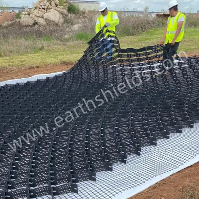 Obras de explanación de plástico de protección de la pendiente del estabilizador de grava Geocell Estabilización en carretera.